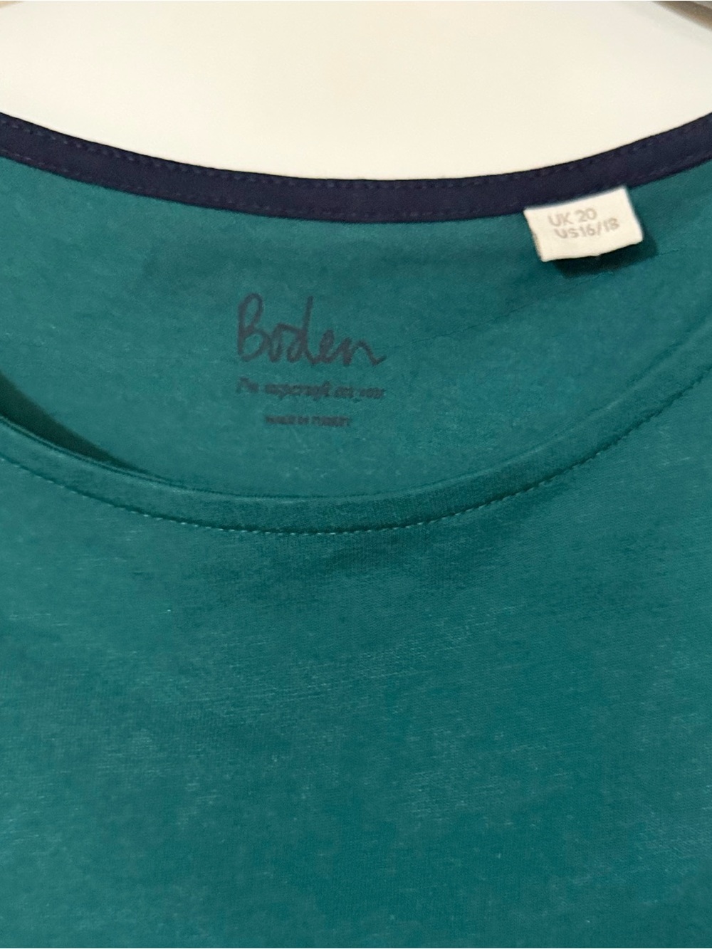 Boden 16/18 Tulle Shoulder Knit Top Tank Forest Green Swiss Dot City Preppy - Picture 3 of 8